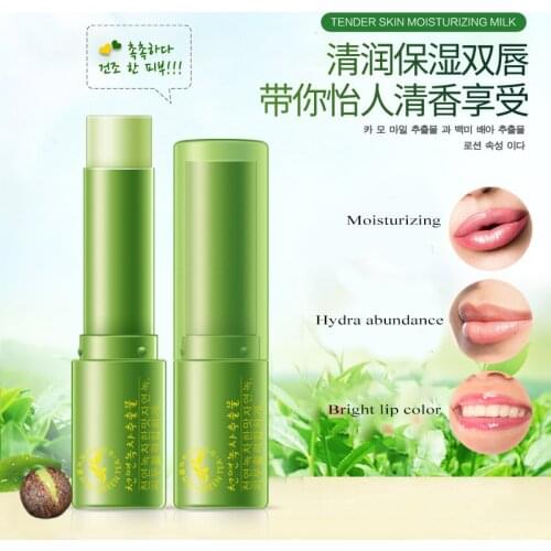 HOREC Korea Green Tea Moist Fresh Lip Blam Moisturizing Replenishment Bight Lip Color Organic Natural Lip Blam For All Lip 3g