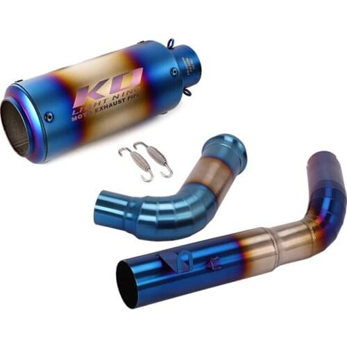Motorcycle Exhaust System Pipe 60mm Muffler End Tips Slip On Connect Mid Pipe Link Tube For KTM 1290 Super Duke R 2014-2016