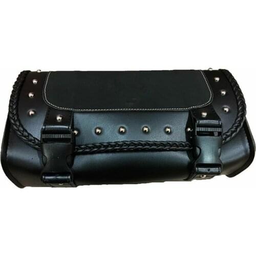 Motorcycle Saddlebag PU Leather Saddle Bag Tool Roll Saddle Bag Chopper Touring street Dirt bike Dual Sport Bike