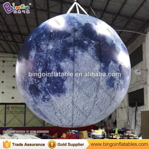 Custom Size Inflatable Lighting Moon / 2.5m Giant Moon Balloon Light / Inflatable Sphere Planets Shape Balloons for Decoration