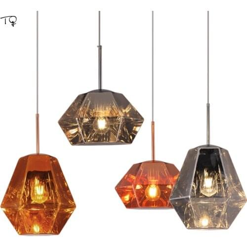 Nordic Lamp Design Diamond Pendant Lights Industrial Living Room Dining Room Bedroom Led Light Fixture Lustre Suspension Moderne