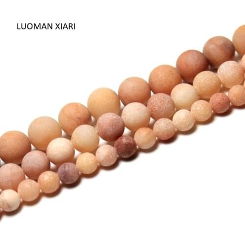 Wholesale AAA+ Dull Polish Pink Aventurine Crystal Natural Stone Beads For Jewelry Making DIY Bracelet 4/6/8/10mm Strand 15