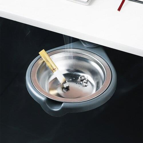 Portable Ashtray Stick-hanging Stainless Steel Ashtray for Toilet Home Office Simple Cigarette Tools Case Houseware
