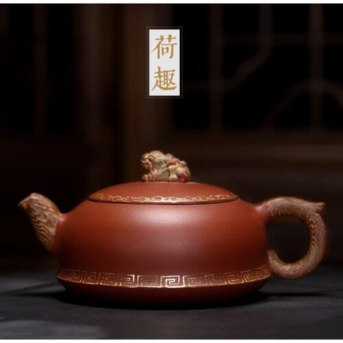 Paint recommended draw HeCu all hand tea house large high-grade tea set gift teapot warping clay sculpture tea ceremony