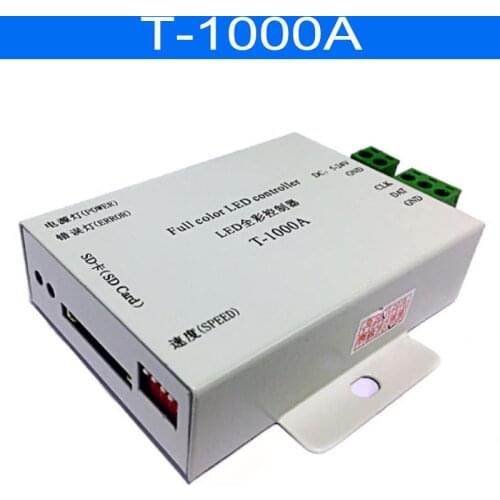 T-1000A SD Card Full-Color LED Pixel Controller DC5~24V Light Bar Support WS2801 LPD8806 WS2811 APA102 Etc
