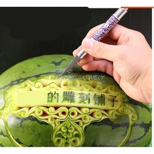 Thai fruit carving knife, watermelon pattern carving knife, professional chef carving knife, food carving knife