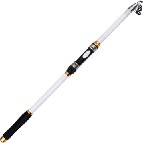 Sea Rod Telescopic Fishing Sea Rod FRP Fishing Rod 2.4 Meters White Long Shot Rod Hard-adjusted Cast Rod