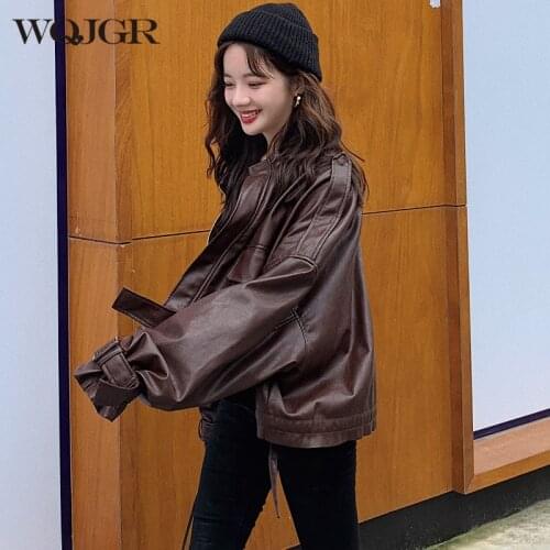 Женские кожаные куртки WQJGR China At AliExpress