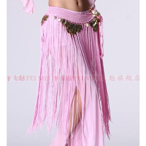 Belly dance costumes senior gold coins tassel belly dance belts for women belly dance costume hip scarf