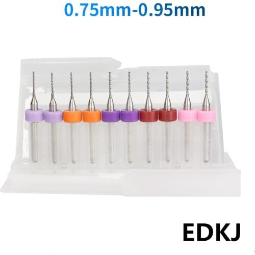 10pcs/Set 0.75-0.95mm Group Set PCB bit Hard Alloy PCB Print Circuit Board Carbide Micro Drill Bits Tool for SMT CNC