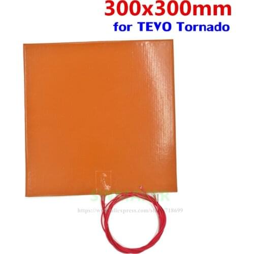 110V / 220V 500W Silicone heating pad heater 300x300mm 12" X 12" for DIY Reprap TEVO Tornado 3D Printer Heated Bed