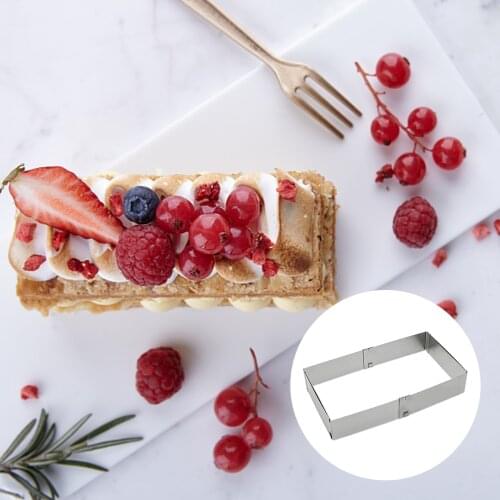 2 PCS Adjustable Cake Mold Retractable Stainless Steel Adjustable Mousse Cake Mold Cake DIY Baking Mould Tool