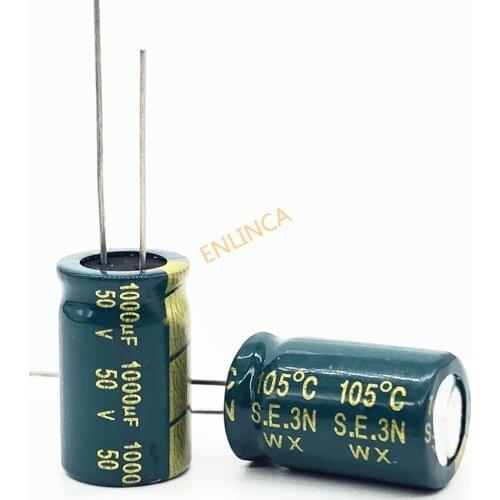30-50pcs/lot 50V 1000UF high frequency low impedance aluminum electrolytic capacitor 1000uf 50v 20