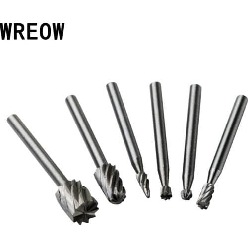 6Pcs 3mm Routing Router Bits Grinding Burr Rotary Tool For Wood Carving Rotary File Woodworking Carving Carved Cutter Tools