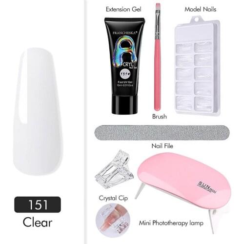 6PCS Nail Gel Kit Uv Led Lamp Gel Polish Set All For Manicure Nails Art Nail Gel For Extension Tool Kit Professional Set