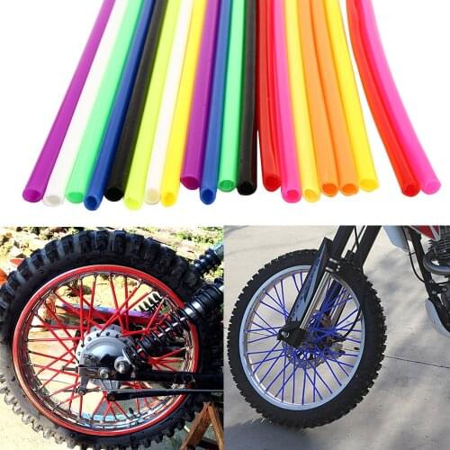 72Pcs/Pack Bike Wheel Spoke Protector Colorful Motocross Rims Skins Covers Off Road Bike Guard Wraps Kit Motorcycle Bike Guard