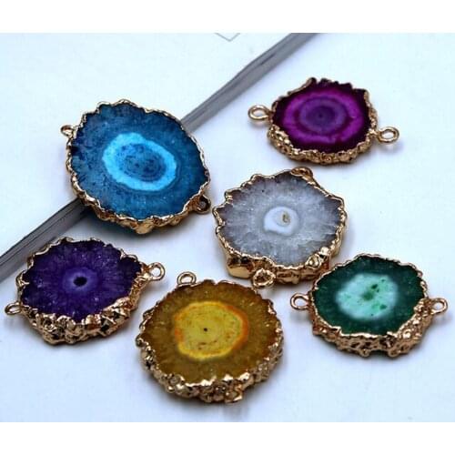 CINGESTO 10pcs Charm Druzy Agates Necklace Conector, Sexy Nugget Gems Stone Beads, DIY Fashion Women Jewelry semiprecious