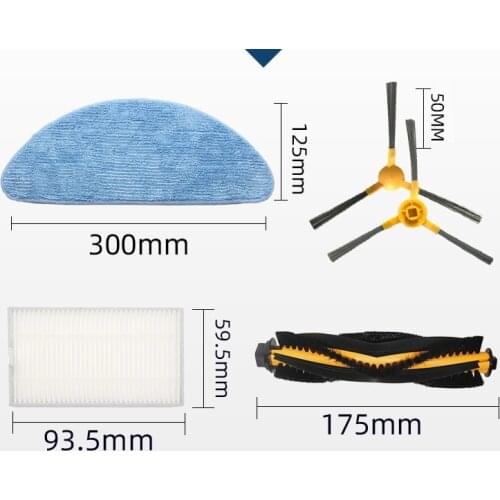 HEPA Filter + Side Brush + Main Brush for LIECTROUX C30B/Proscenic 800T 820S Robot Vacuum Cleaner for Parts Accessories