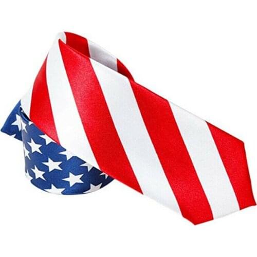 Necktie American Flag Print Tie Men Women Neck Ties 2019 Brand New Unisex Adults Woven Wedding Party Independence Day Ties 1Pc