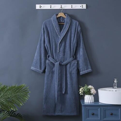 Toweling Robe Men 100% Cotton Homewear 100% Cotton Unisex Robe Kimono Lovers Sleeprobe Terry Sleeprobe male Bridesmaid robes