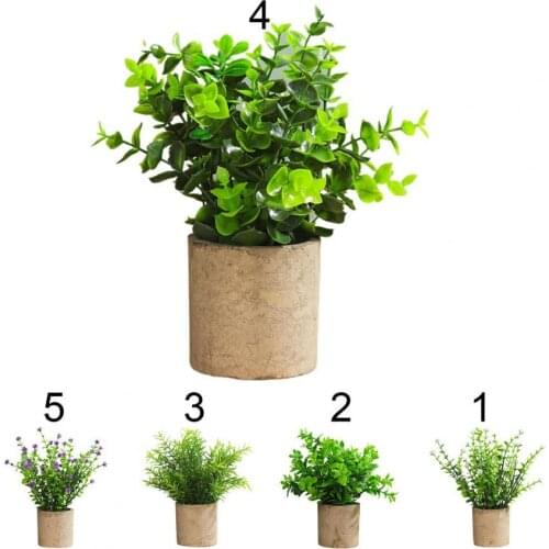 1 Set Fresh Simulation Green Plants Artificial Potted Plant Beautiful Eco-friendly PVC Desktop Decor Potted Plant for Balcony