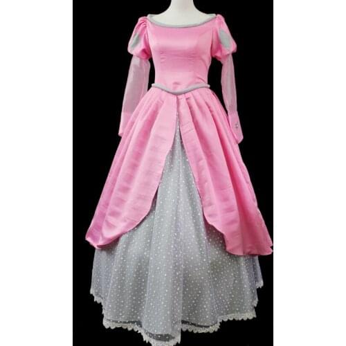 Carton Movie Mermaid Cosplay Ariel Costume Adult Women Pink Elegant Princess Dress Fantasy Christmas Party Gown