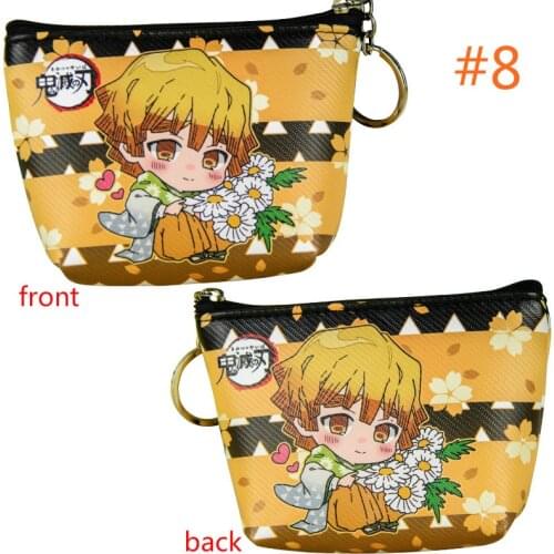 Anime Demon Slayer Penny Purse Agatsuma Zenitsu Coin Bag Change Wallet