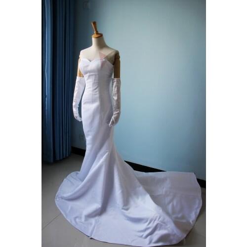 New Boa Hancock Cosplay Costume White Wedding Dress Set Custom Made For Christmas Halloween Game Party
