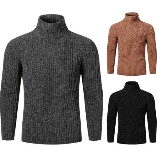 Priva Thinker Winter Warm Mens Turtleneck Pure Color Korean Mens Leisure Sweater 2021 Harajuku Mens Sweater