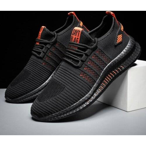 2019 Spring New Mens Running Shoes Casual Footwear Breathable Soft Anti-Slip Mesh Lightweight Sports Sneaker Large Size 39-48