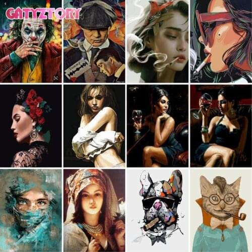 GATYZTORY DIY Painting By Numbers Kit Figure Painting Wall Art Picture Canvas Painting For Room Decor Gift Art