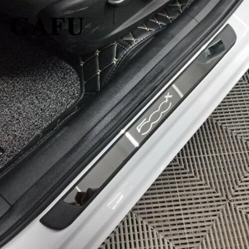Car-styling Stainless Steel Scuff Plate Door Sill Cover For FIAT 500X Car Accessories 4PCS