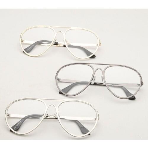 New 2021 Flat Light Circular Thin Box All Metal Large Frame Nearsighted Eyeglass Frame Literature Art College Bachelor