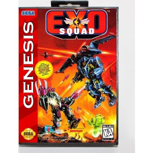 New Arrival 16 bit Sega MD game Cartridge with Retail box - Exo Squad game card for Megadrive Genesis system