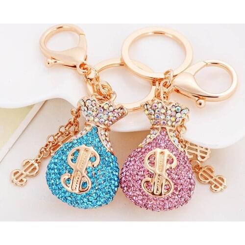 New creative alloy key chain lucky bag couple key chain car pendant lucky bag female bag pendant fashionable Christmas gift
