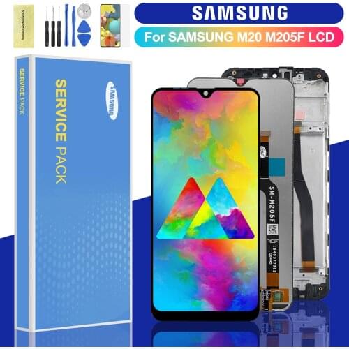 Original 6.3'' LCD For SAMSUNG Galaxy M20 2019 SM-M205 M205F LCD Display Touch Screen Digitizer Assembly replacement parts
