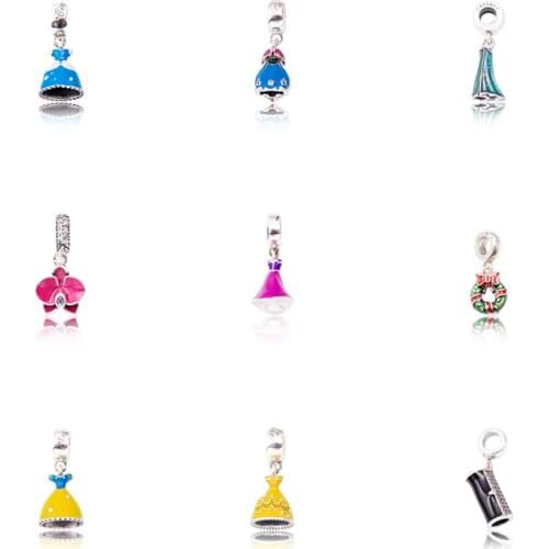 Pendant Bead Charm Authentic 925 Sterling Silver Fit Original Pandora Charms Bracelet Women Jewelry gift JF600190-198