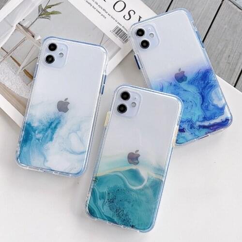 Luxury Marble Transparent Phone Case For iphone 11 12 mini Pro Max XS X XR 7 8 plus SE 2020 Soft Silicone Shockproof Cases Cover