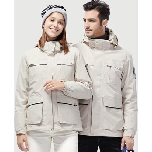 Down Inner Liner 3 In 1 Assault Jacket Lovers Two-piece Set Thickened Warm Mountaineering Trekking Hiking Climbing Coat Parka