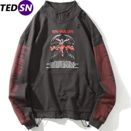 Hip Hop Dark Letter Printed Men Sweatshirt 2020 Autumn Winter Harajuku Streetwear Hoodie Casual Cotton Male Long Sleeve Pullover