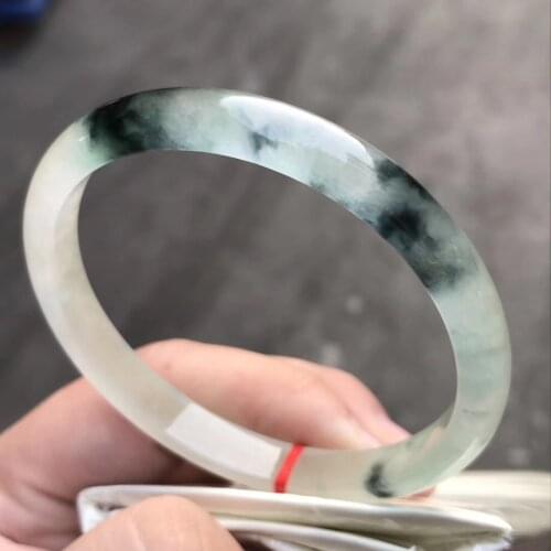 Koraba Only One !59.8MM Certified (Grade A)100% Natural Green Jadeite JADE Bracelet Women Bangle