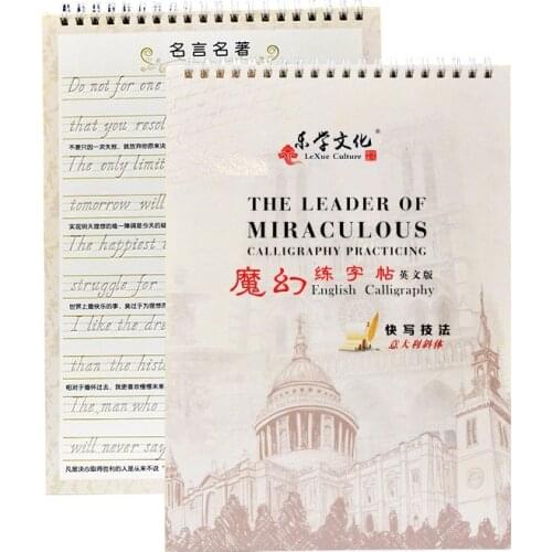 High Quality 3D Groove English Copybook Hard Pen Magic Copybooks Pen Adult Children Italian Italic Word Stickers Childrens Toys