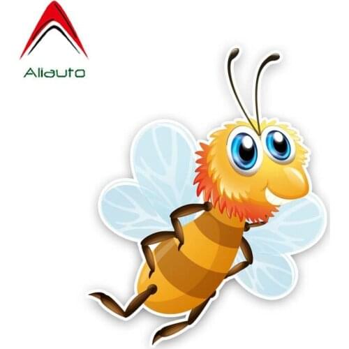 Aliauto Funny Car Sticker A Joyful Bee Decal Accessories PVC for Volkswagen Polo Ford BMW Audi Toyota,19cm*15cm