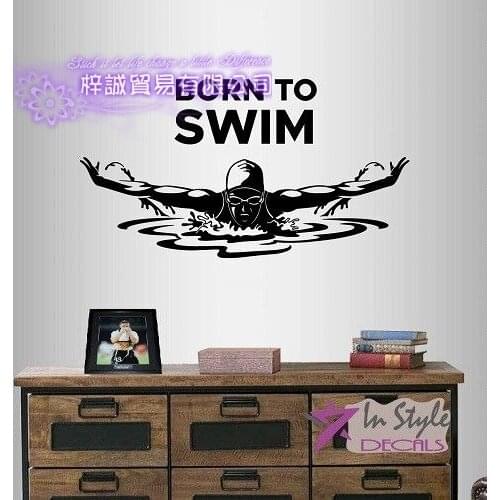 Women Swim Wall Sticker Car Swimmer Decal Swimming Posters Vinyl Wall Decals Decor Mural Swimming Wall Decal