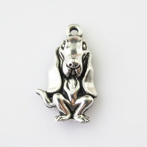 15 New Animal Dog Tibetan Silver Tone Charms Pendants 14.5x25mm