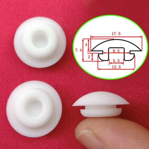2-10PCS 9.5mm Arc Snap-On Silicone Rubber Sealing Hole Plugs Blanking End Caps Pipe Tube Inserts Seal Stopper Black/White