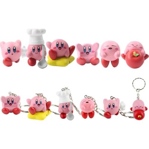 2.5-4cm 6pcs/Lot Kawaii Star Key Chains Pendants PVC Action Figure Model Toys Doll Gifts For Children