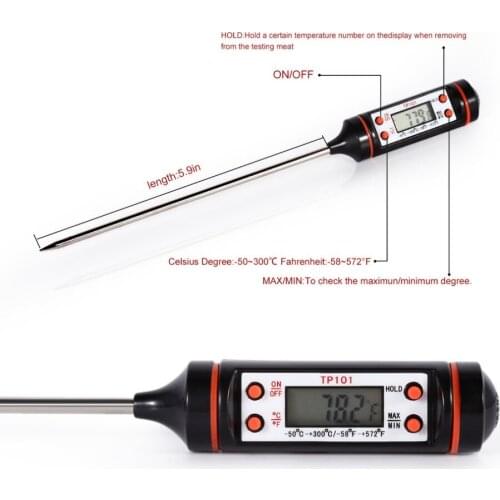 2017 Best Selling Digital Cooking Thermometer Food Probe Meat Kitchen BBQ Selectable Sensor Gauge Heat Indicator drop Shipping