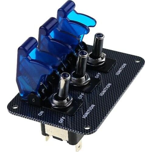 3x 12V Switch Car Racing On Off Aircraft Type / blue LED Toggle Switch Control Flip Cover Low Price