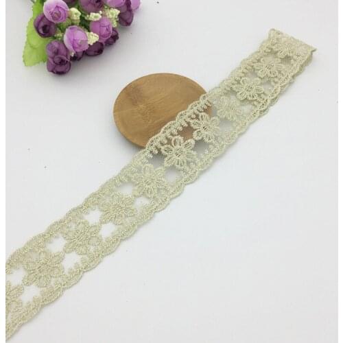4cm wide 10meter/lot Golden Lace Trimming Gold Lace Trims Lace Applique Sewing Trims DIY Crafts handmade -ALNR